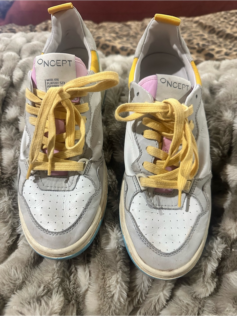 Oncept Sneakers with Yellow, Blue  & Pink Accents